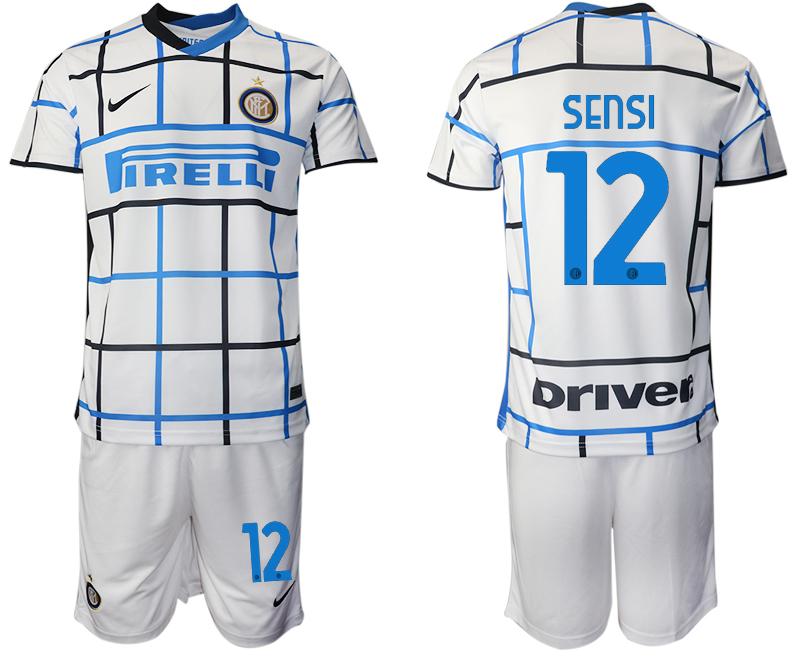 Men 2020-2021 club Inter milan away #12 white Soccer Jerseys